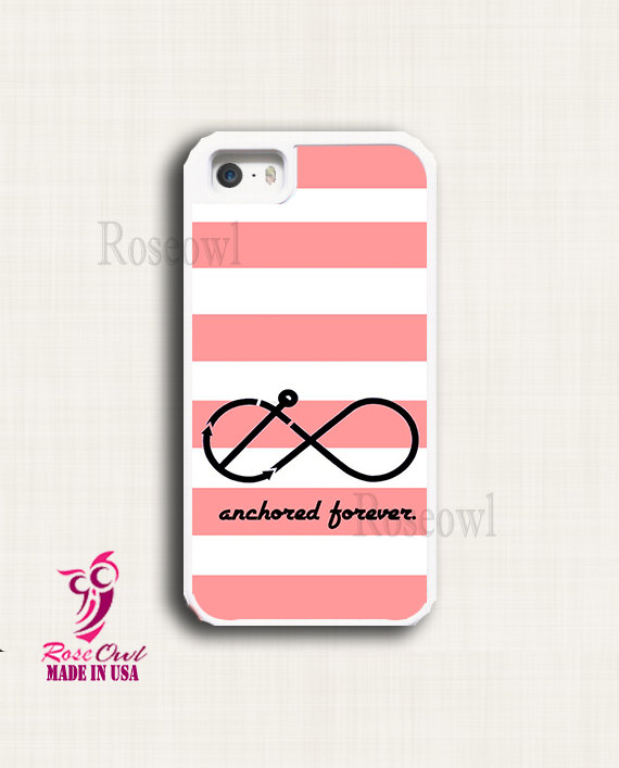 Iphone 5s Case, Iphone 5s Cover, Iphone 5s Cases - Pink Anchored Forever Apple Iphone 5 Cover Heavyduty Rubber Protective Cases For Iphone 5